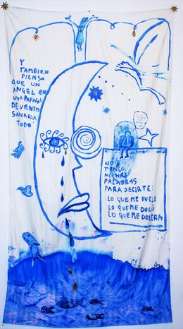 Painting, La luna llora y el ángel descansa, Micaela Piñero