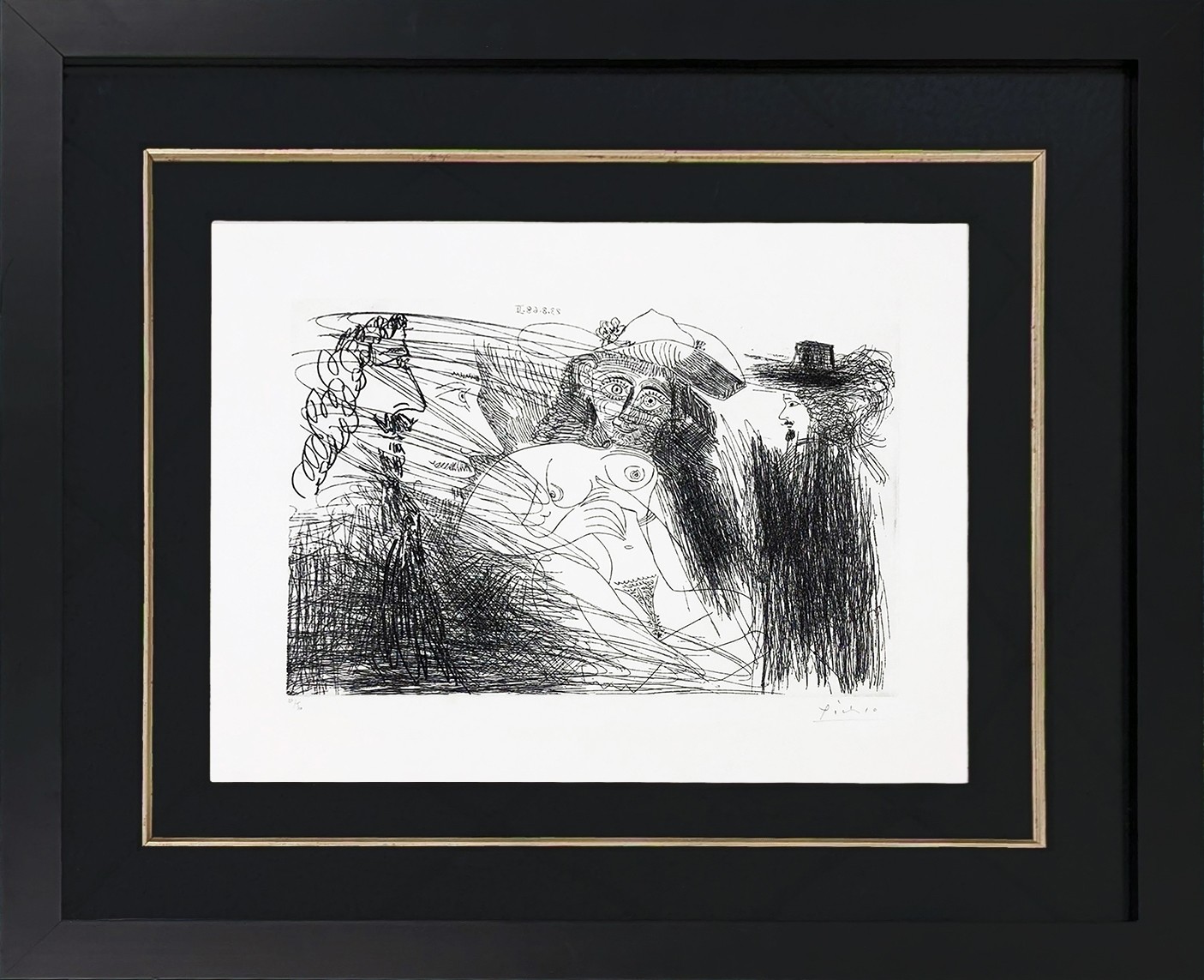 Pablo Picasso, Peintre, modèle au chapeau de paille, et gentilhomme (Bloch 1773) Pablo Picasso, Peintre, modèle au chapeau de paille, et gentilhomme (Bloch 1773)