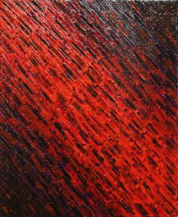 Painting, Diagonale rouge violette, Jonathan Pradillon