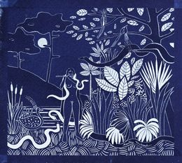 Painting, La charmeuse de serpent - Cyanotype, Aurélie Trabaud