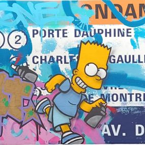 Painting, Plaque métro Bart Graffiti, Fat