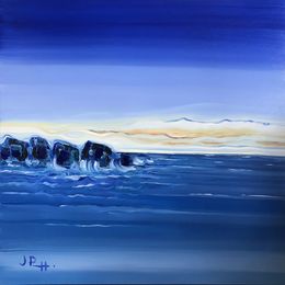 Gemälde, Plage Romantique et Rochers, José Perez Hernandez