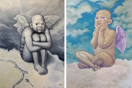 Painting, Despair and Joy, Diptych, Juan C. Estrada