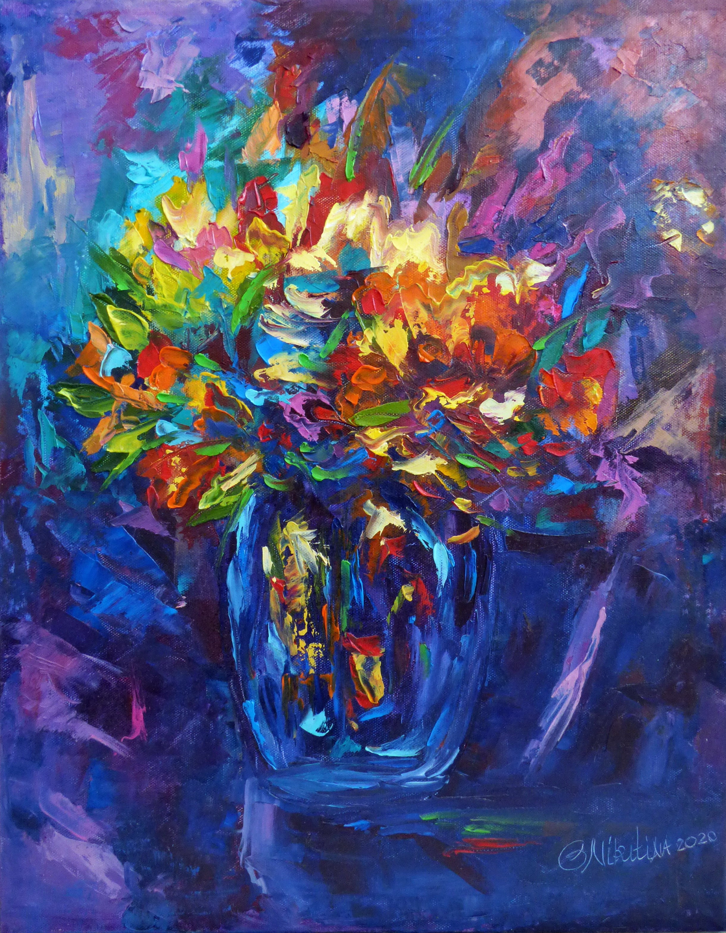 Olga Nikitina, Daisy Flowers in Vase Olga Nikitina, Daisy Flowers in Vase
