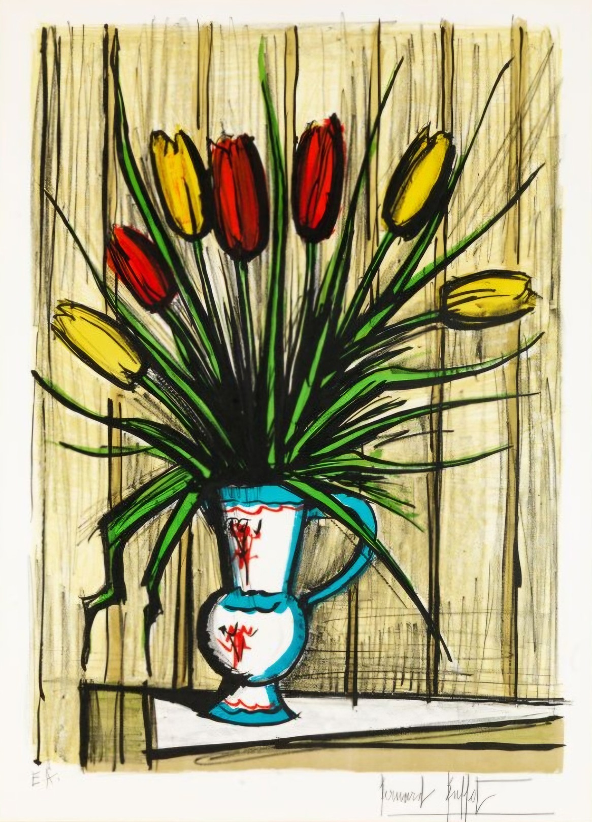 Bernard Buffet, Bouquet de tulipes Bernard Buffet, Bouquet de tulipes
