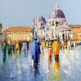 Painting, Carnaval à Venise face à San Giorgio, Célestin Messaggio