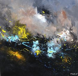 Painting, Swans' lake, Pol Ledent