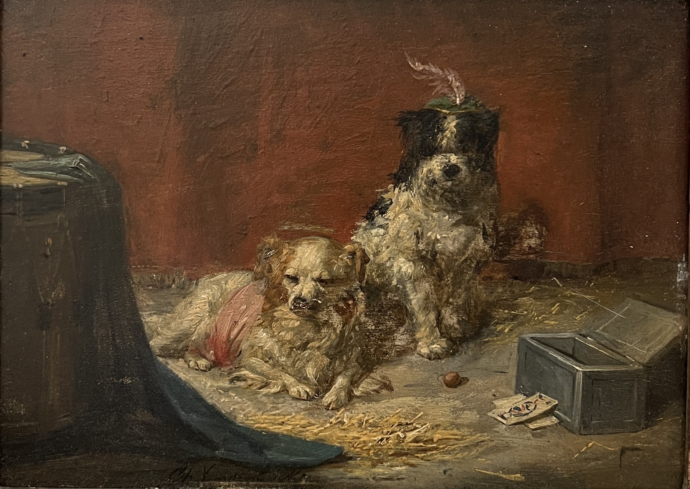 Charles II Van den Eycken, Deux chiens de compagnie Charles II Van den Eycken, Deux chiens de compagnie