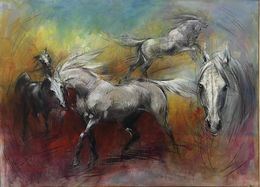 Gemälde, Cheval d'argent, Pascal Dabere