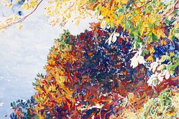 Painting, Stèle-canopée sur azur, Jean-Paul Agosti