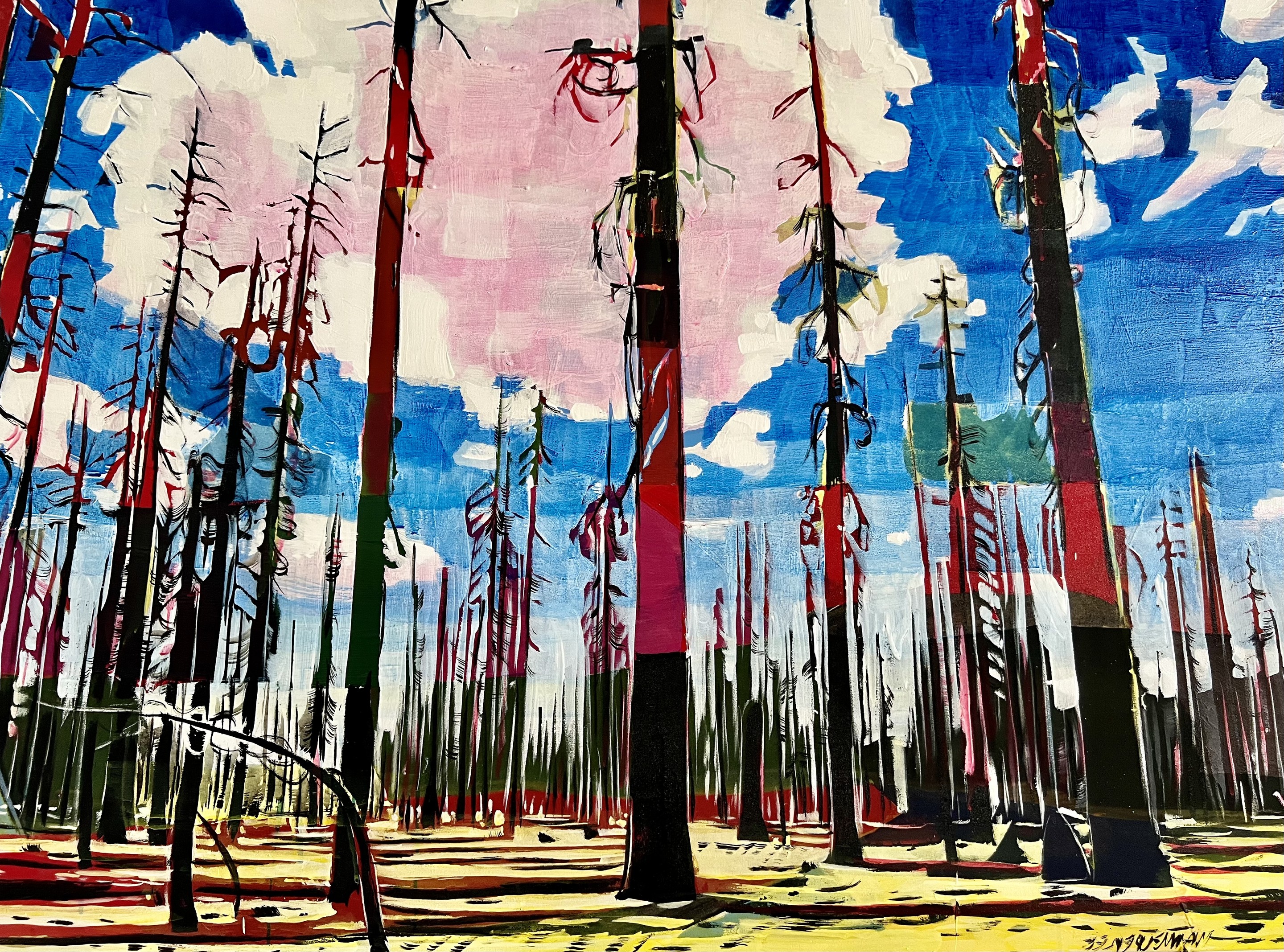 Manuel Perez, Bosque con nube rosa Manuel Perez, Bosque con nube rosa