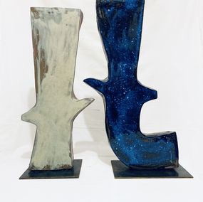 Skulpturen, Inséparables, duo d'oiseaux à l'orthogonale, Stephanie Larène
