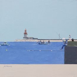 Peinture, Phare de Sanary-sur-mer, Aurélie Trabaud