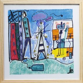 Fine Art Drawings, Tour Eiffel 3 - Série vue de Paris, Justine Bonvarlet