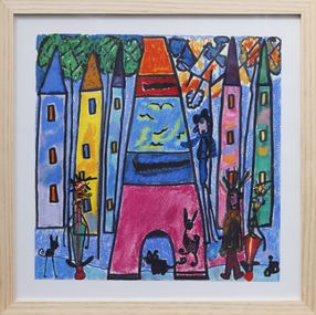 Fine Art Drawings, Tour Eiffel 1 - Série vue de Paris, Justine Bonvarlet