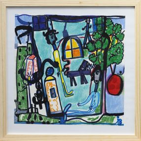 Fine Art Drawings, Arbre 1 - Série scène de vie onirique, Justine Bonvarlet