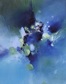 Painting, Je rêve d'eau - série Paysage aquatique abstrait, Roselyne Dupetitpré