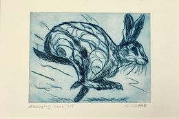 Print, Escaping hare N° 2/5, Catherine Clare