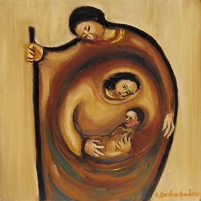 Gemälde, La crèche - Scène biblique, Christiane Barlow-Couderc