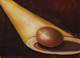 Gemälde, L'oeuf ou la poule? - Nature morte, Christiane Barlow-Couderc
