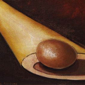 Gemälde, L'oeuf ou la poule? - Nature morte, Christiane Barlow-Couderc