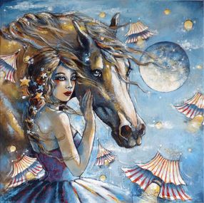 Painting, Moon Circus, Jeanne Saint-Chéron