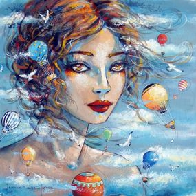 Painting, La danse des nuages, Jeanne Saint-Chéron