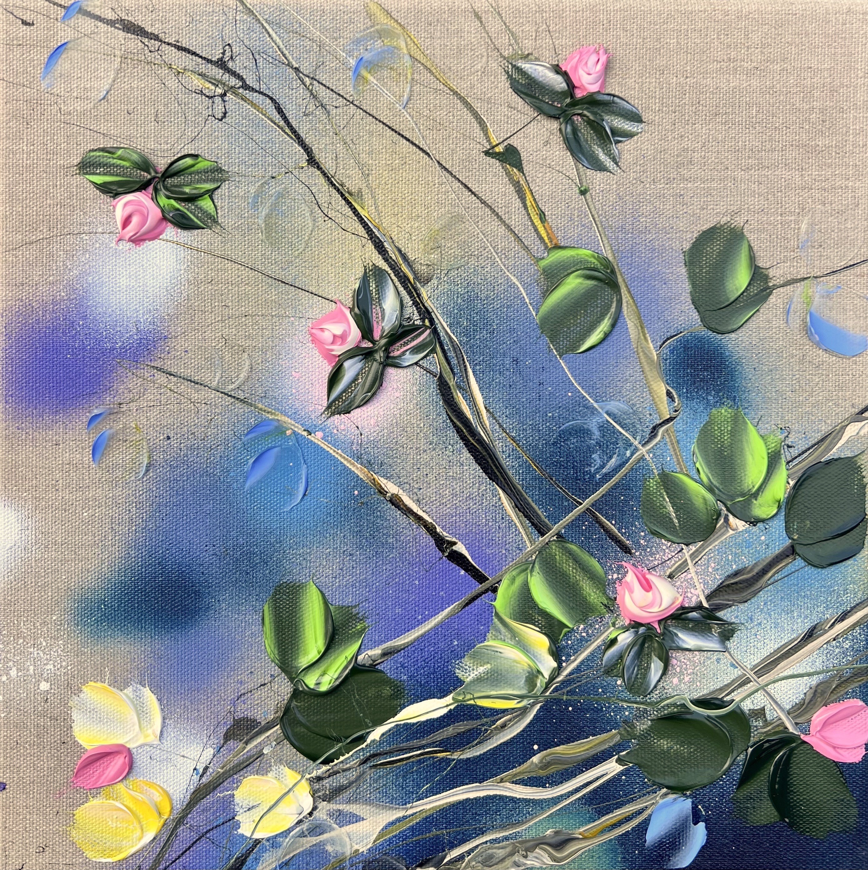 Anastassia Skopp, A Piece of Garden - original art impressionistic roses on linen (1) Anastassia Skopp, A Piece of Garden - original art impressionistic roses on linen (1)
