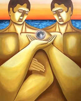 Painting, L'éveil et la lune, Jade Mouge