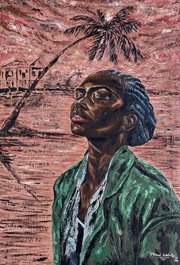 Gemälde, Hope From Above - 21st Century Contemporary, Figurative Portrait, Woman, Modern, Michael Adetula