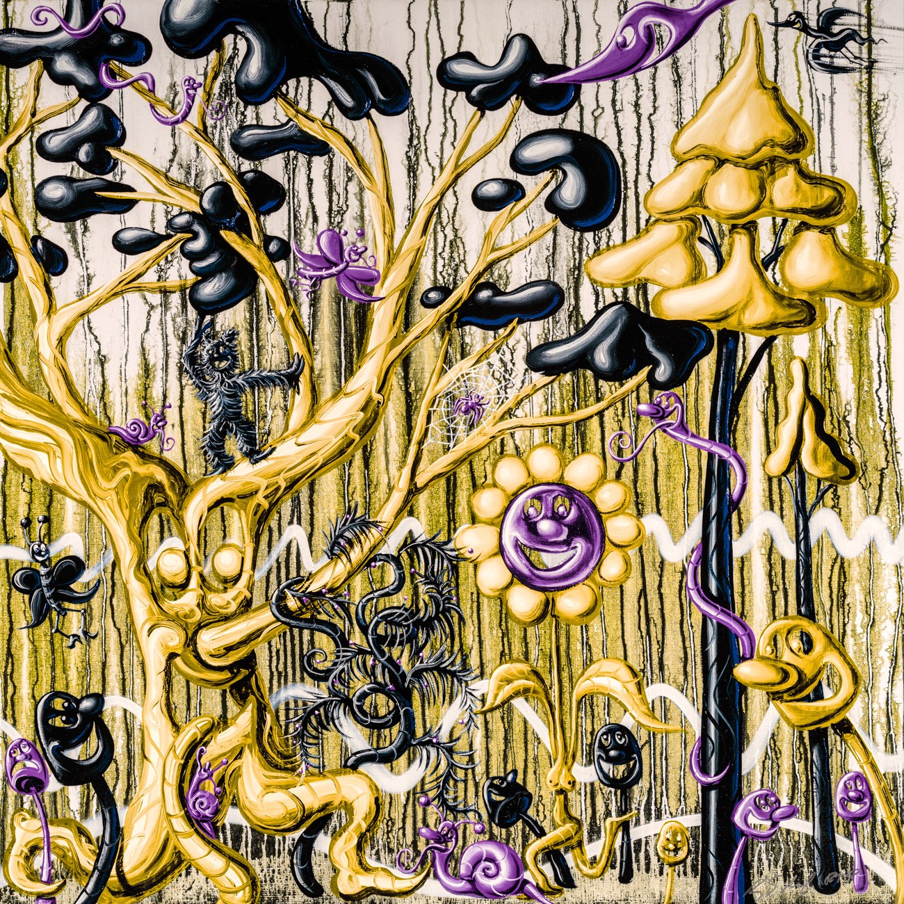 Kenny Scharf, Furungle (Gold - Yellow) Kenny Scharf, Furungle (Gold - Yellow)