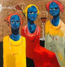 Peinture, Brotherhood 4 - 21st Century, Contemporary, Figurative. Neo-Expressionism, Men, Achike MiracleAnayo