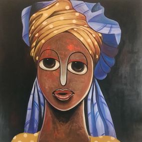 Painting, Aisha - 21st Century, Contemporary, Figurative. Neo-Expressionism, Africa, Women, Achike MiracleAnayo