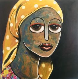 Gemälde, Halima - 21st Century, Contemporary, Figurative. Neo-Expressionism, Women, Faces, Achike MiracleAnayo
