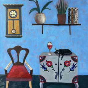 Gemälde, Interior with vintage dresser, Olga Afanasiadi