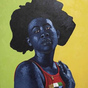 Gemälde, Strong Beauty - 21st Century, Contemporary, Figurative, Africa Women Hair, Modern, Lawrence Amoo