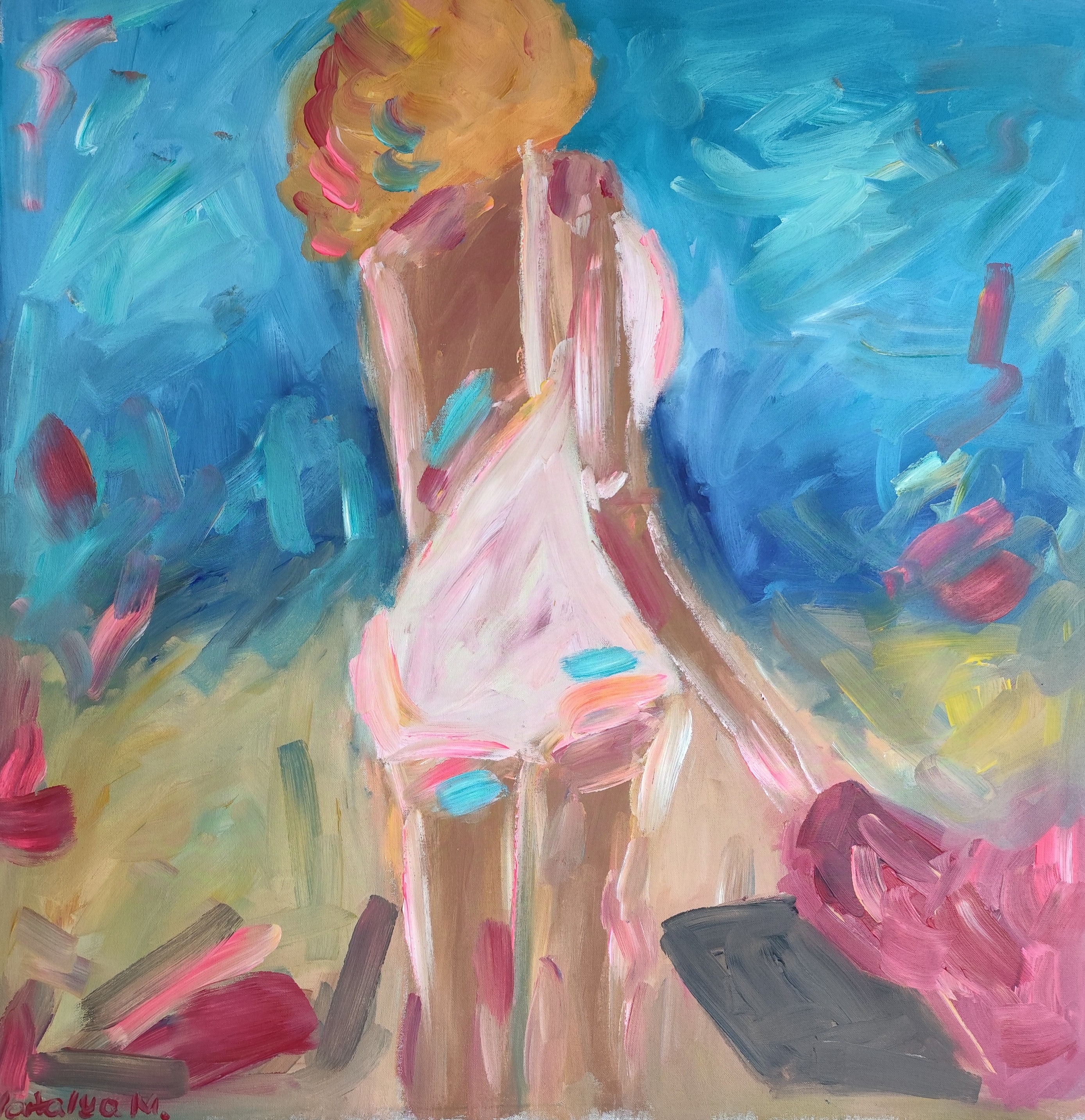 Natalya Mougenot, Blond woman on the beach Natalya Mougenot, Blond woman on the beach