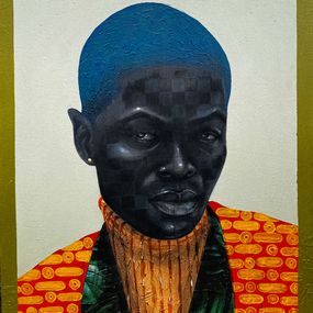 Peinture, Pathfinder 2 - 21st Century, Contemporary, Figurative Portrait, Black Women Face, Ogunniyi Oluwatosin