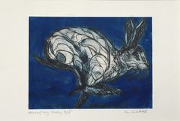 Print, Escaping hare N° 3/5, Catherine Clare