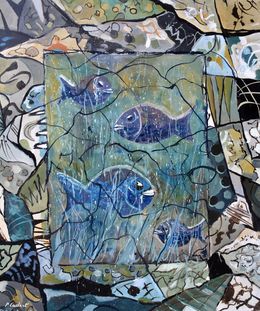 Painting, Deep sea life, Pol Ledent