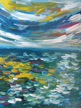 Painting, Waiting for calmness in the ocean waves, Natalya Mougenot