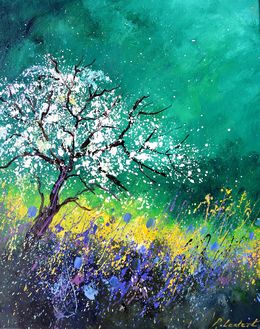 Painting, Spring in my garden, Pol Ledent