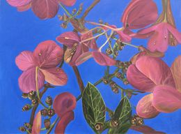 Gemälde, Hydrangea flowers in October, Alexandra Voronina