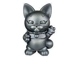 Sculpture, Silver Samurai Cat, Dervis Akdemir