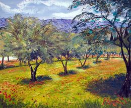 Painting, Oliviers, Gyslaine Pachet-Micheneau