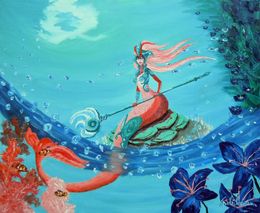 Painting, La Sirène, Gyslaine Pachet-Micheneau