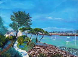 Painting, Chemin Côtier, Gyslaine Pachet-Micheneau