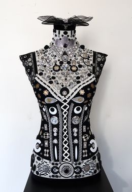 Sculpture, Torso Black Silver, Audrey Jones