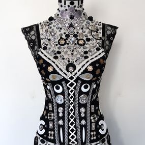 Sculpture, Torso Black Silver, Audrey Jones