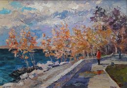 Painting, Autumn Quay, Boris Serdyuk